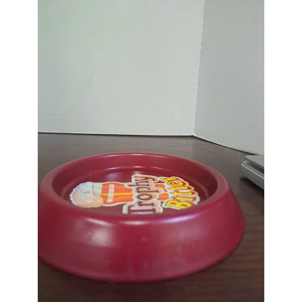 Vintage Whitbread Trophy Bitter Round Red 6.5in Metal Tray